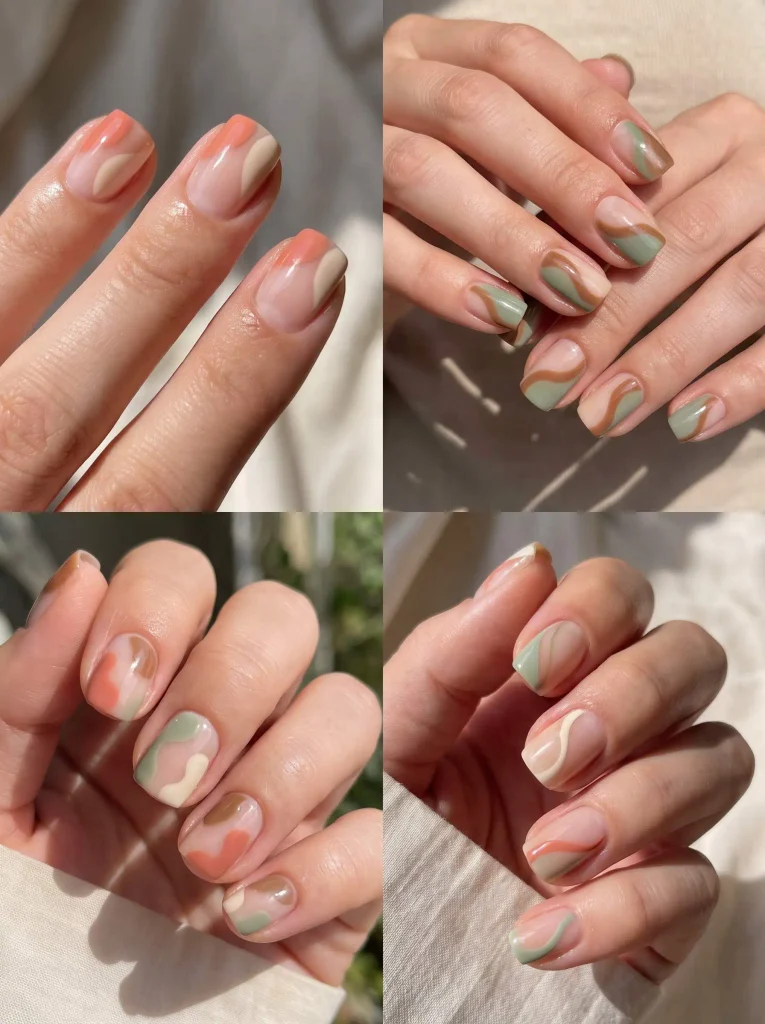 Late Summer Color Block Nails