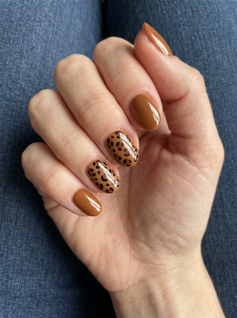 Leopard Print Short Fall Nails