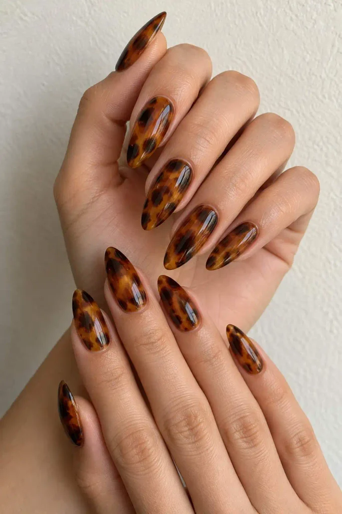 Long tortoise shell nails