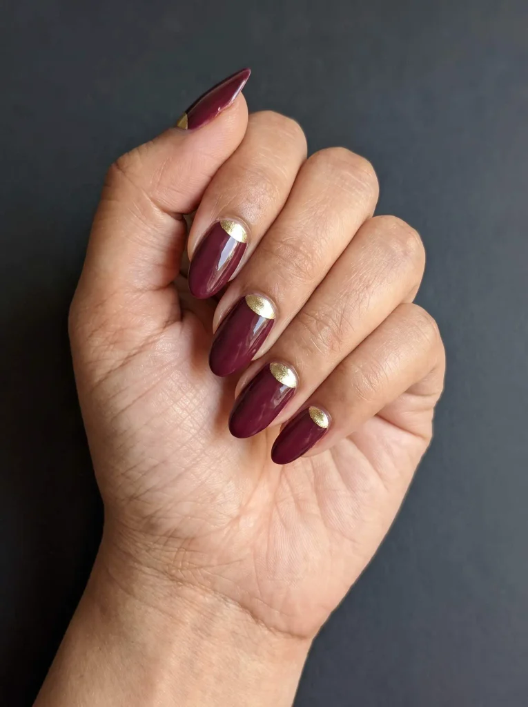 Maroon Indian Wedding Bridal Nail Ideas