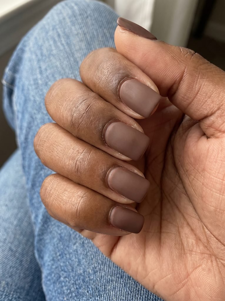 Matte Mocha Short Square Nails