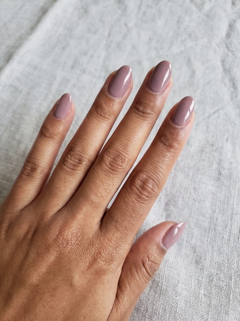 Mauve Nude Very Short Almond Nails