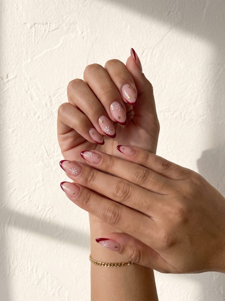 Medium Almond Christmas Gel X Nails