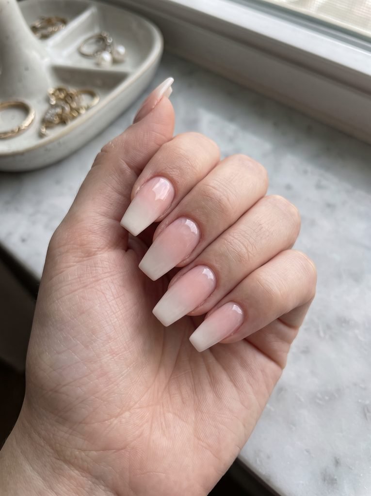Medium Coffin Ombre Nails