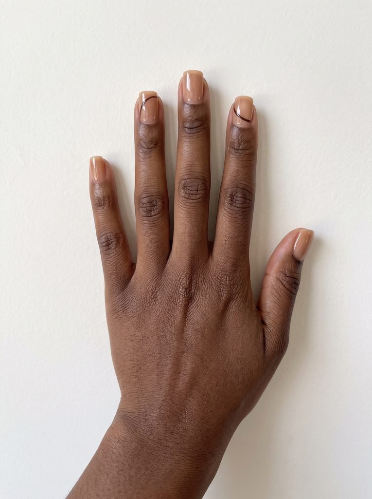 Minimal Line Art Nails for Brown Skin