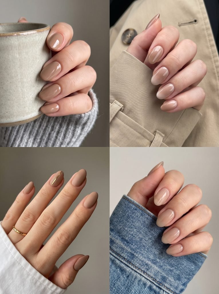 Mocha Beige Neutral September Nails