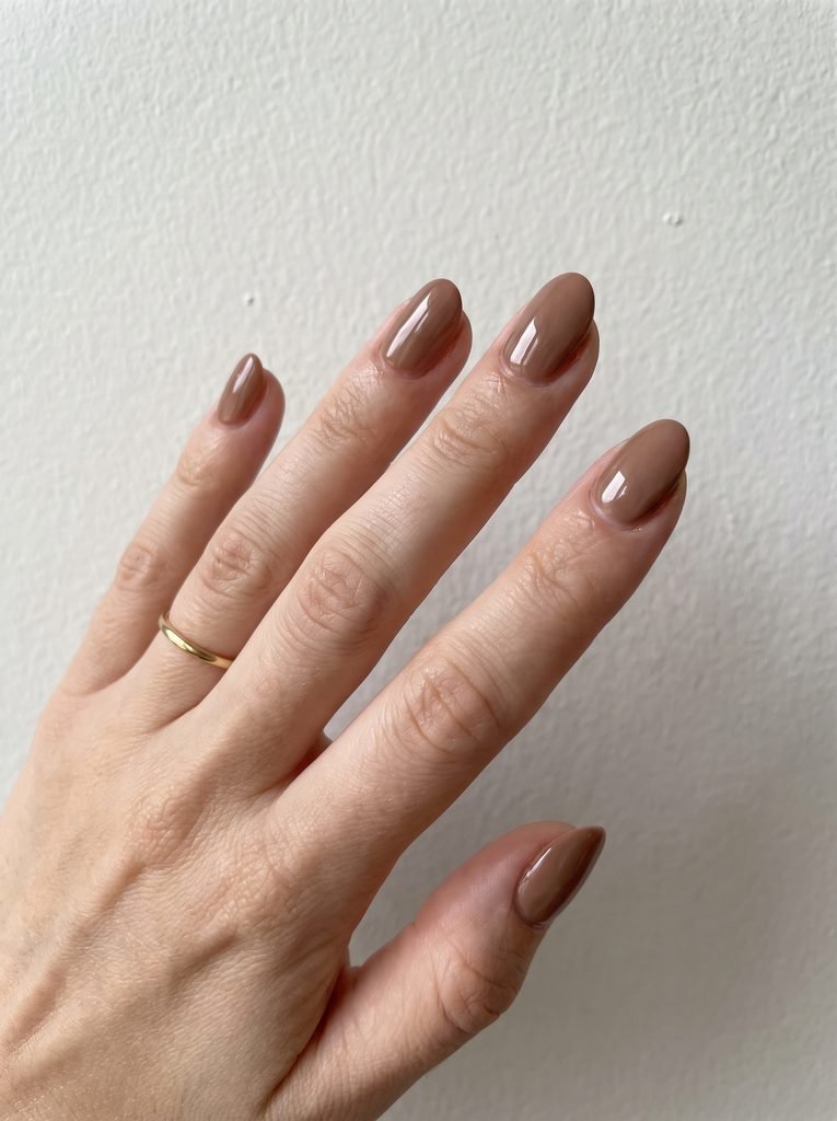 Mocha Short Almond Fall Nails