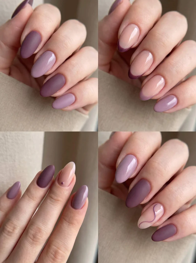Muted Purple Transition Nails