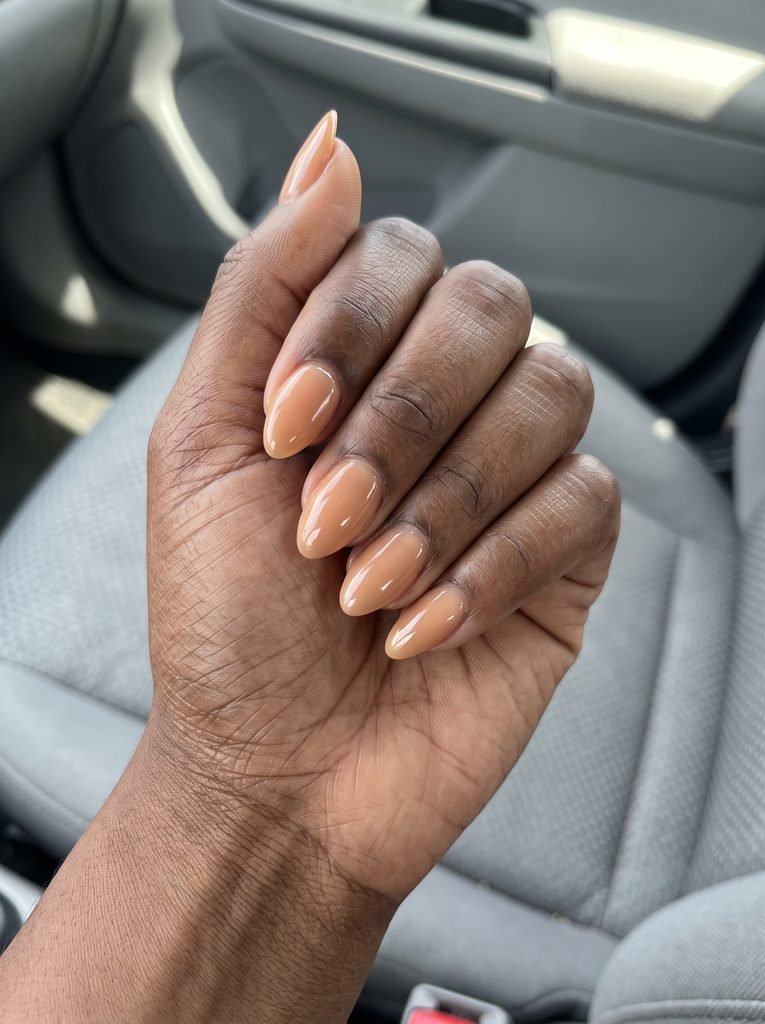 Natural Almond Nails for Brown Skin