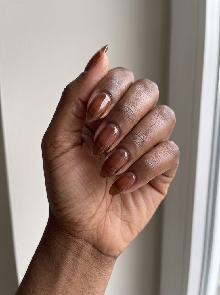 Natural Brown Jelly Nails
