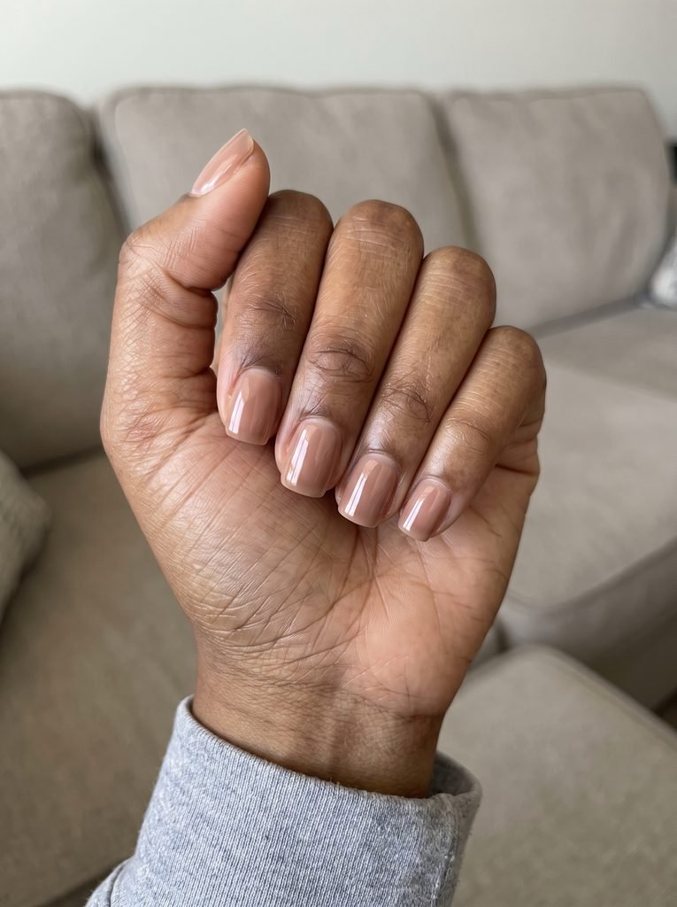 Natural Square Nails for Brown Skin