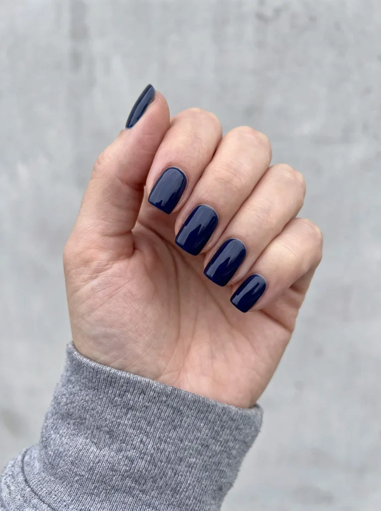 Navy Blue November Nails