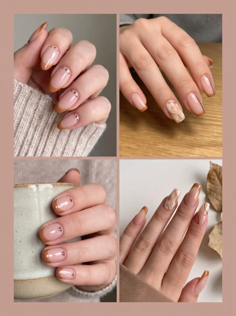 Nude Caramel Summer Fall Nails