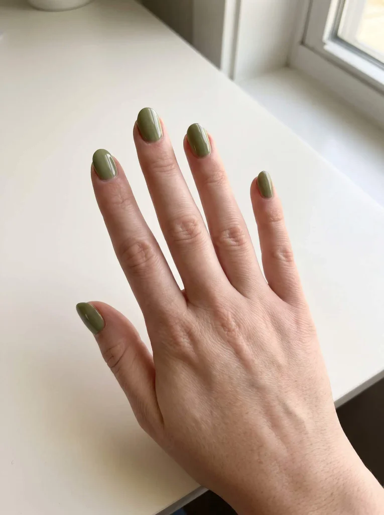 Olive Green November Nails