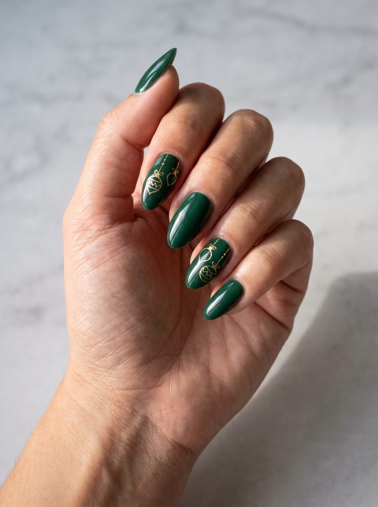 Ornament Accent Almond Gel X Nails