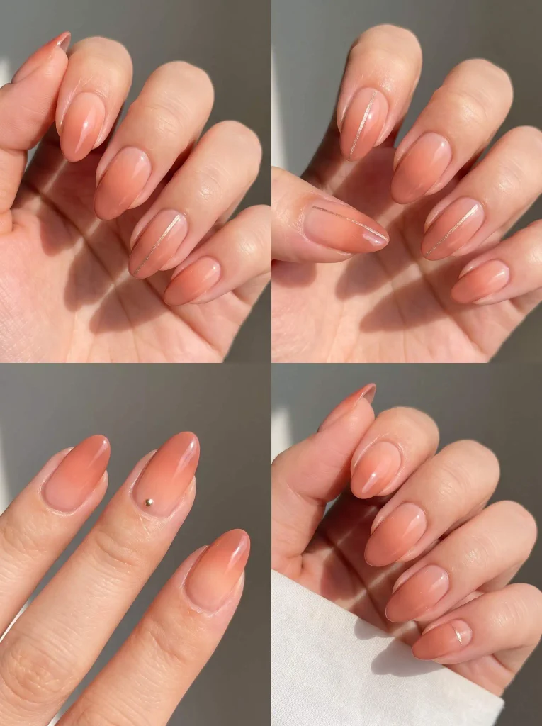 Peach Terracotta Ombre Nails