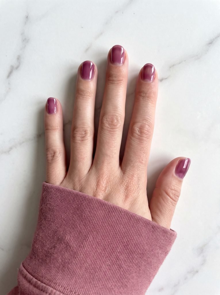 Plum Jelly Short Round Nails