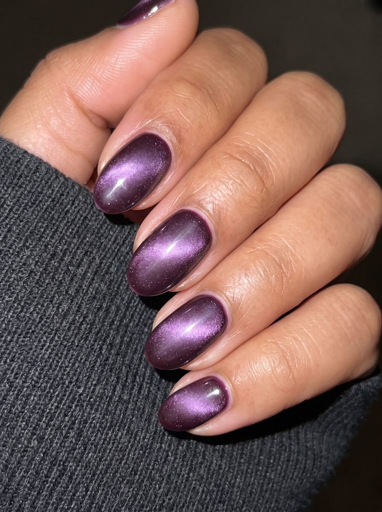 Plum Velvet Short Almond Nails