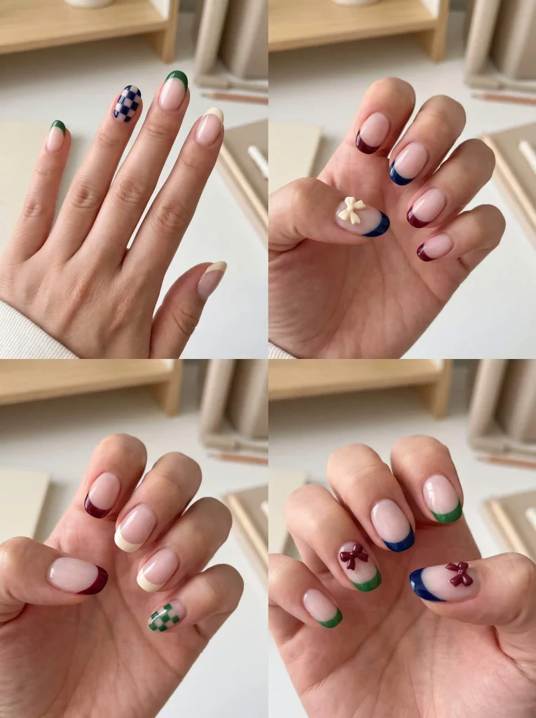 Preppy Back to School French Tips