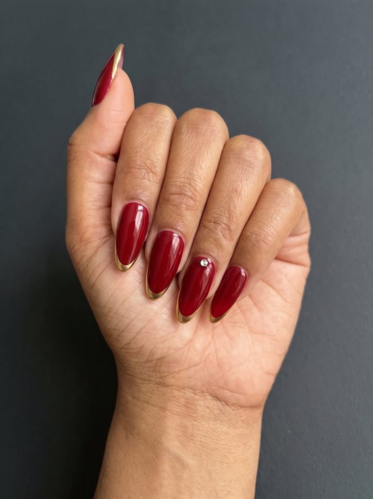 Red and Gold Prom Nail Designs