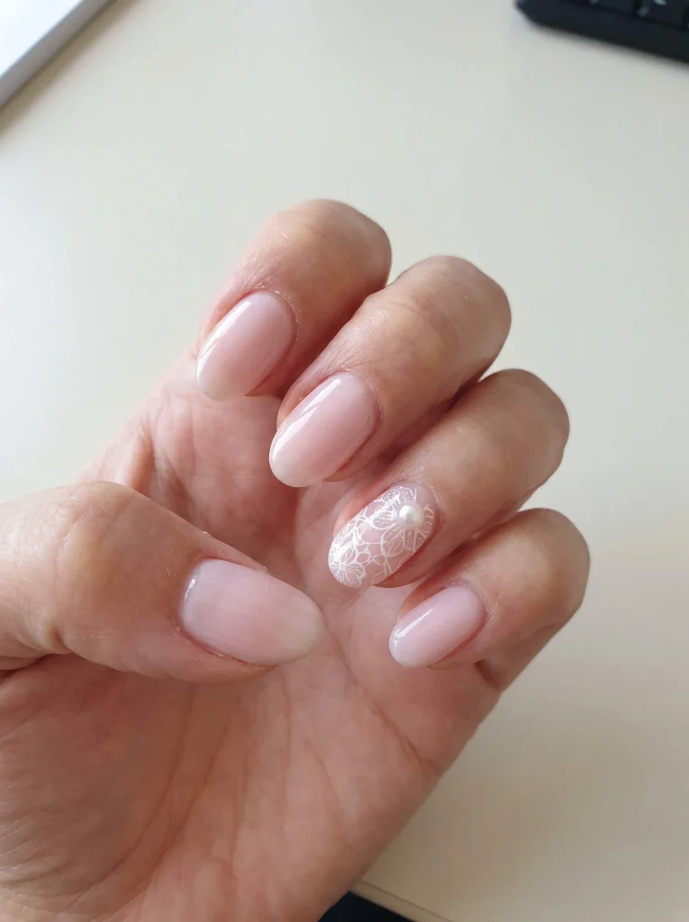 Ring Finger Accent Wedding Bridal Nails