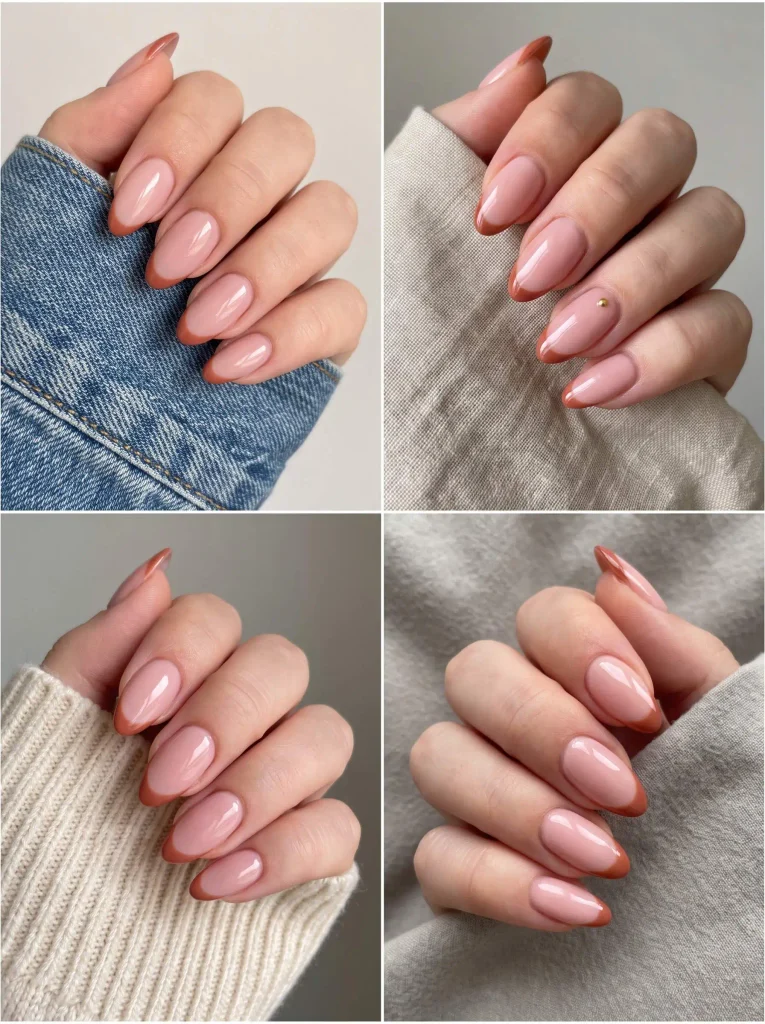 Rust Pink Transitional French Tips