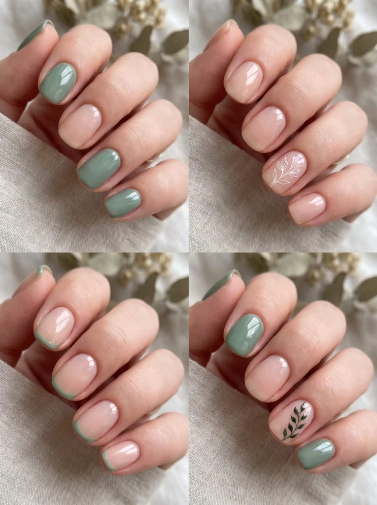 Sage Green Late Summer Nails