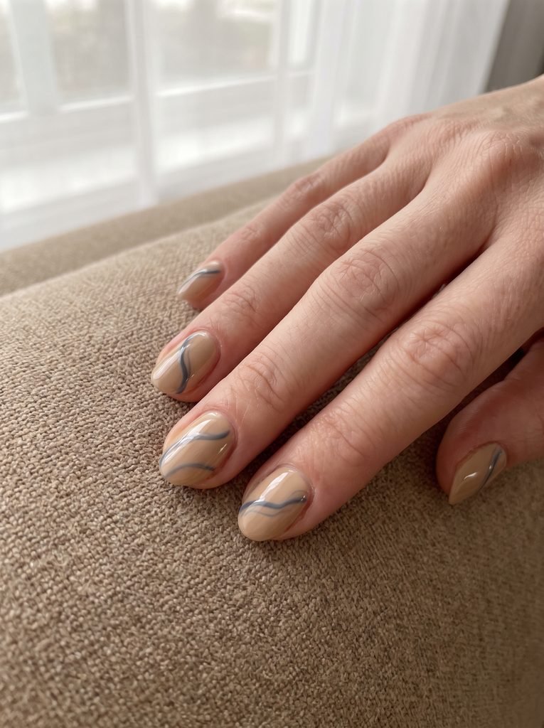 September Beach Short Oval Nails