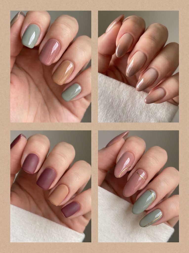 September Transition Neutral Fall Nails