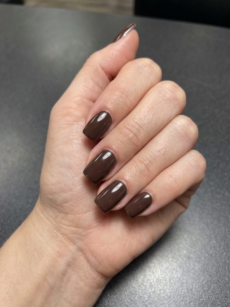 Short Acrylic Fall Square Nails
