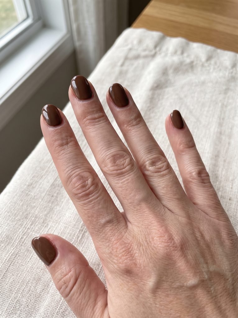 Short Brown September Nails