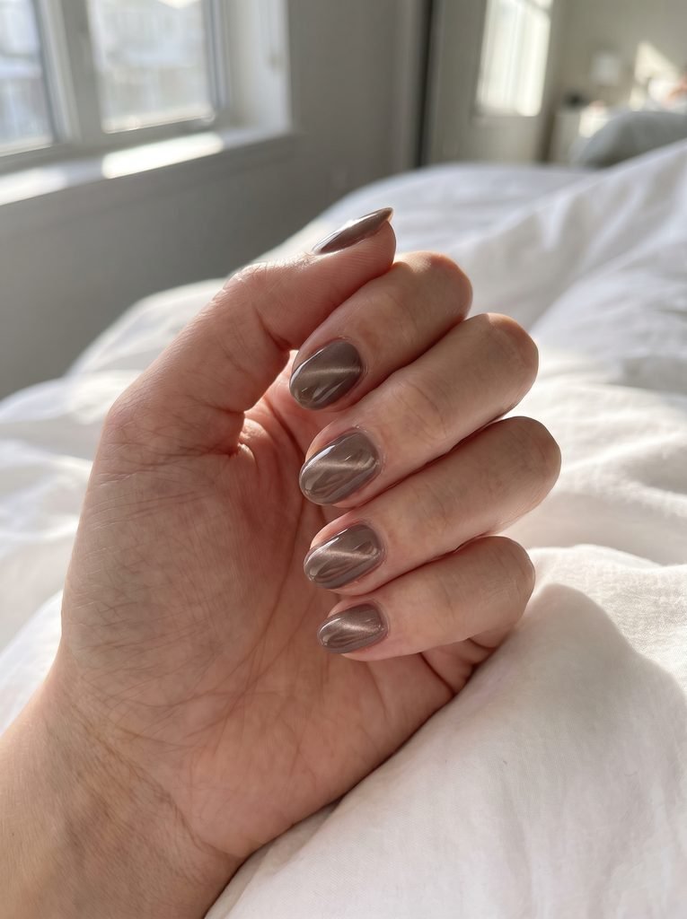 Short Cat Eye September Nails