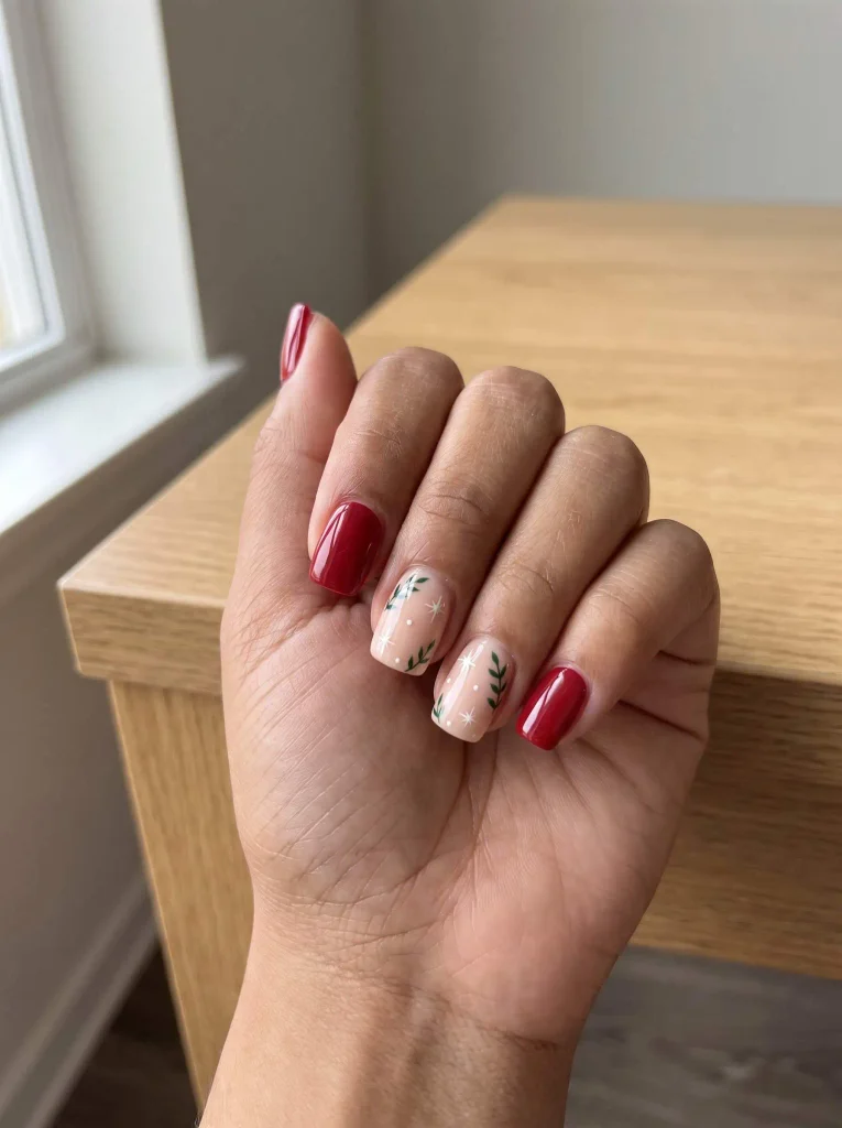 Short Christmas Nail Art Designs