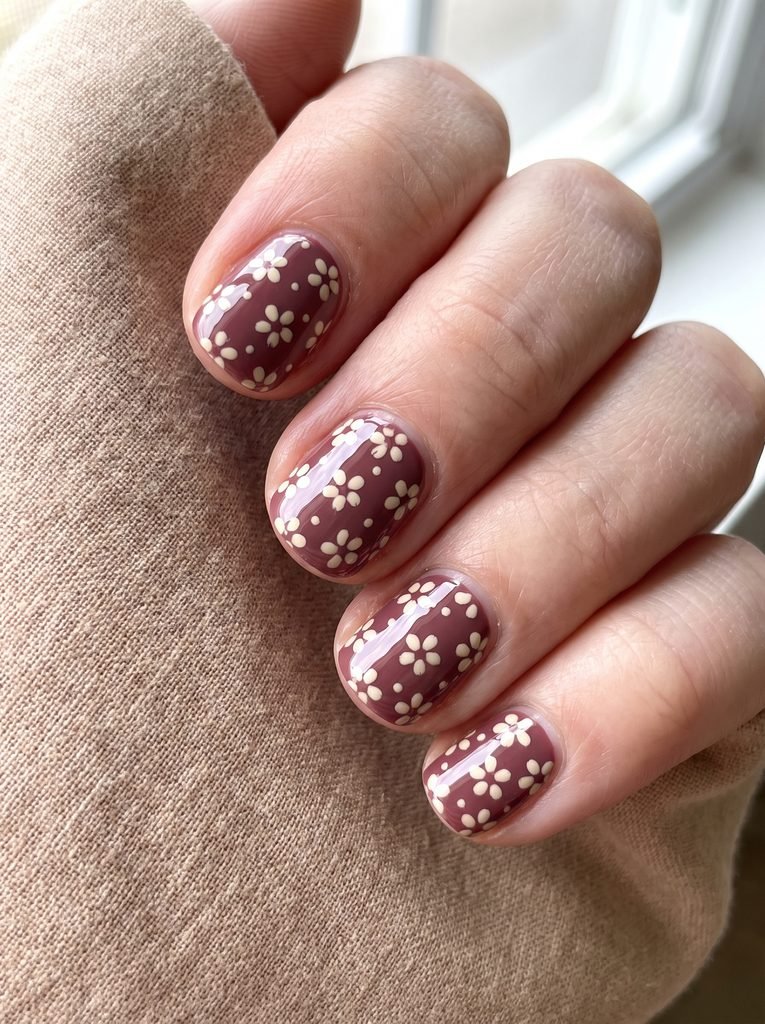 Short Floral September Nails