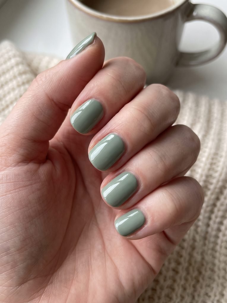 Short Green September Nails