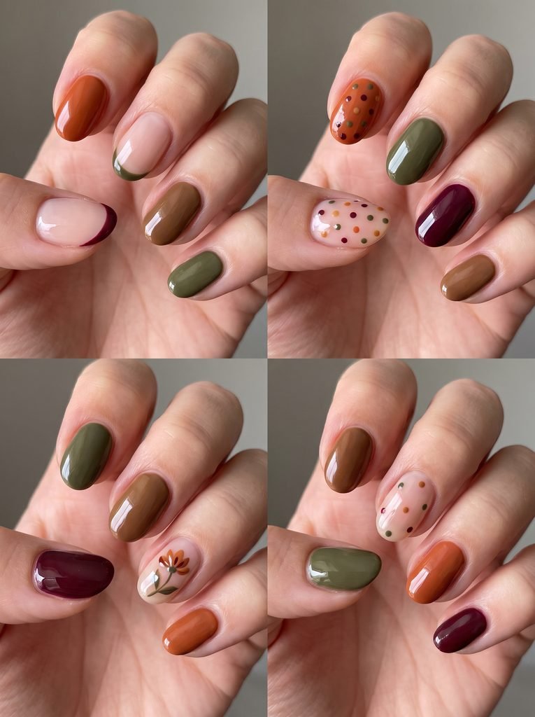 Short Oval Fall Nail Ideas