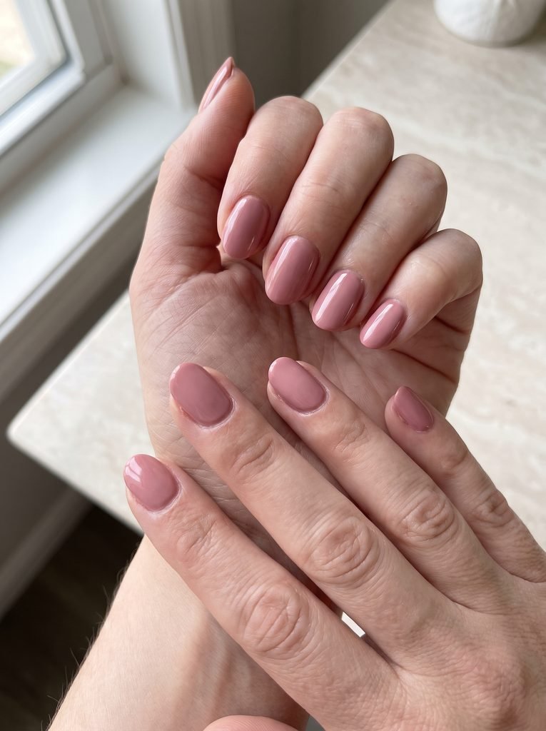 Short Pink September Nails