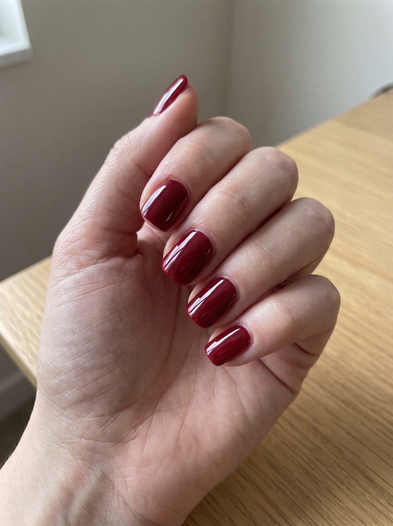 Short Red September Nails