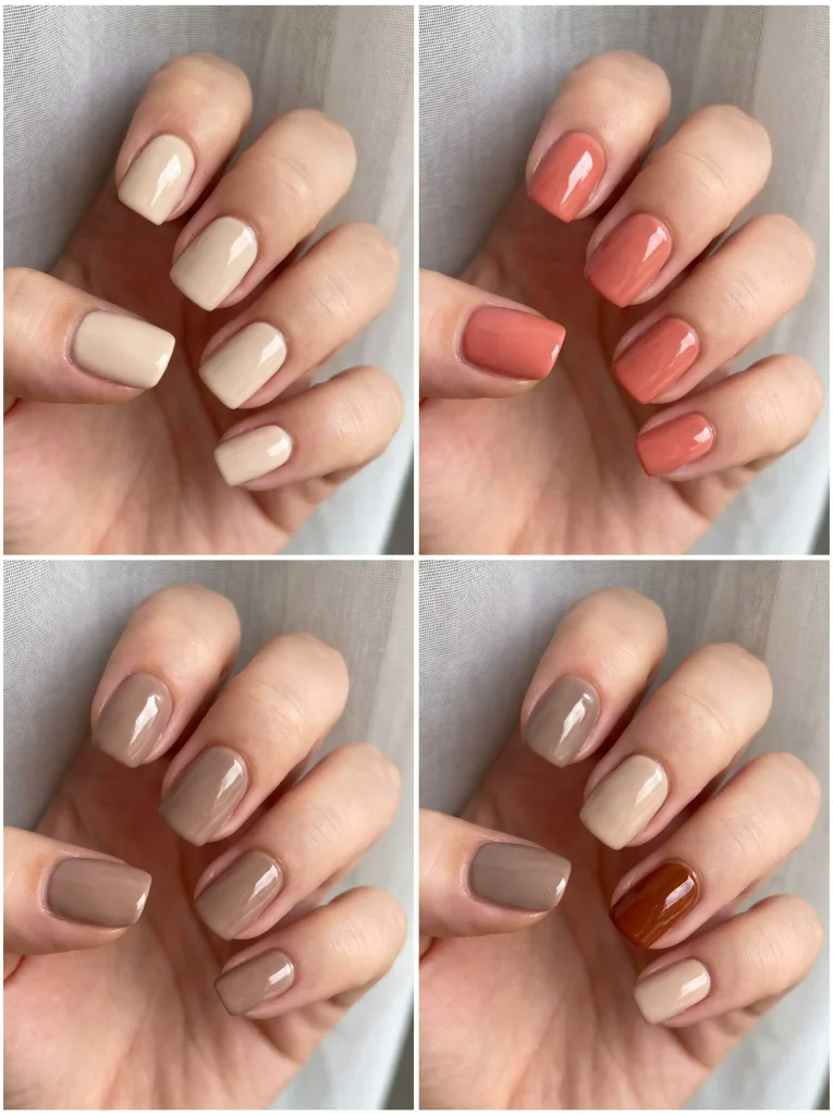 Short Summer Fall Gel Nails