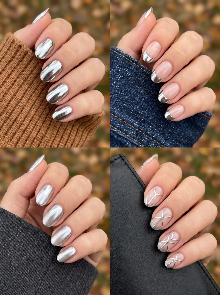 Silver Chrome September Nail Color