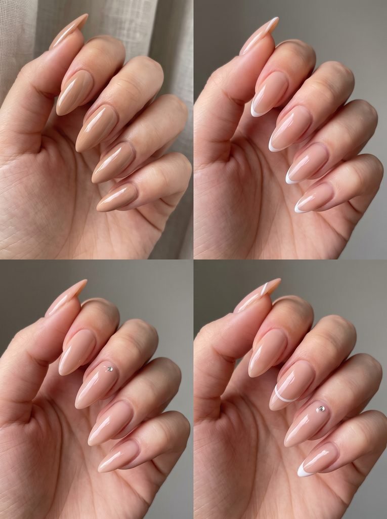 Simple Nude Stiletto Nails