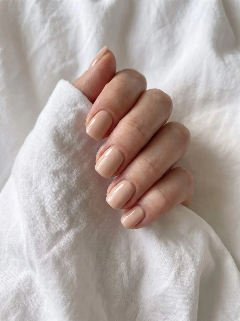 Simple Nude Wedding Bridal Nail Ideas