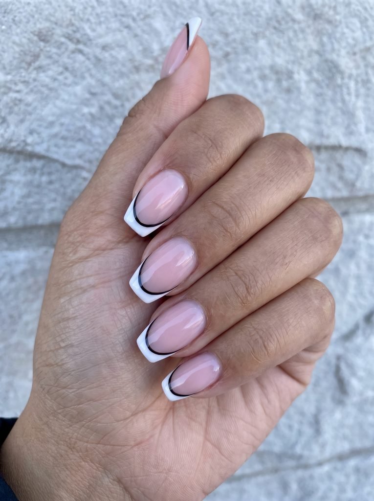 Simple Winter Short Coffin French Tips