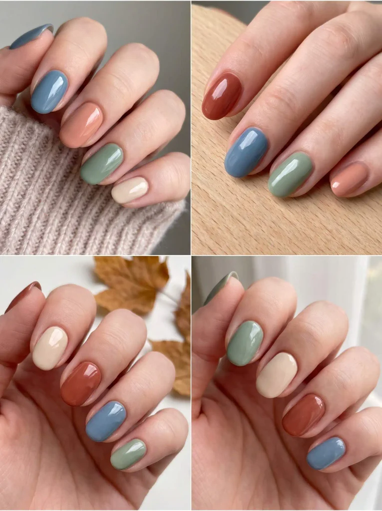 Soft Multicolor September Nails