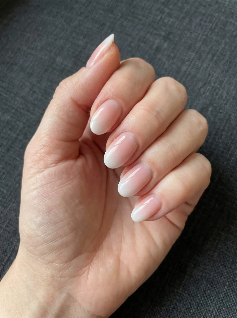 Soft Ombre Wedding Bridal Nail Ideas