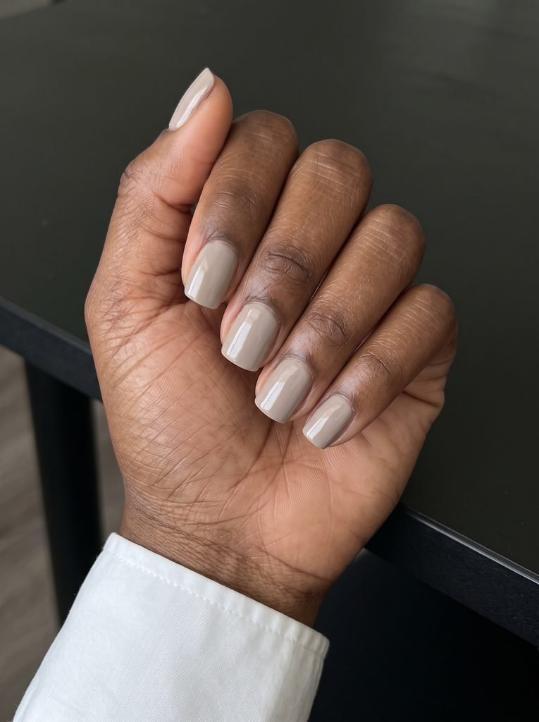 Taupe Natural Square Nails