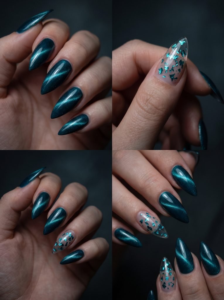Teal Cat Eye Stilettos