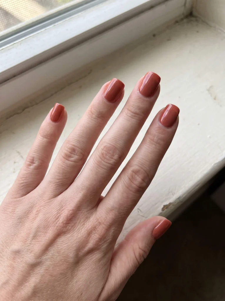 Terracotta Short Square Gel X Nails