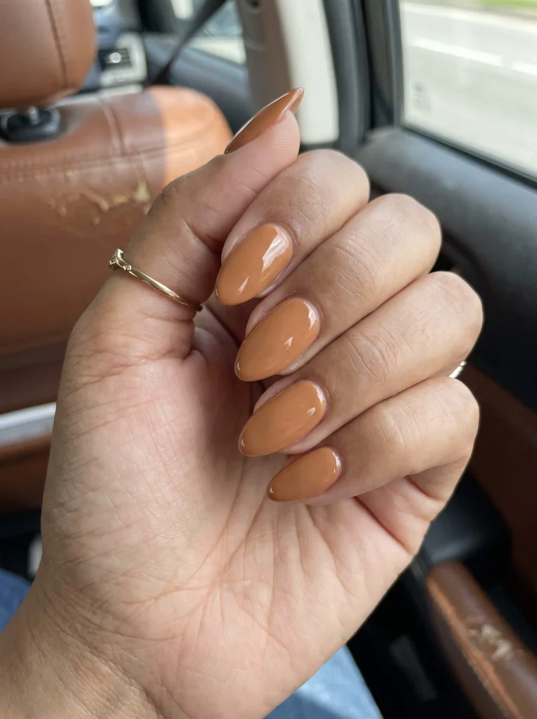 Warm Caramel Almond Thanksgiving Nails