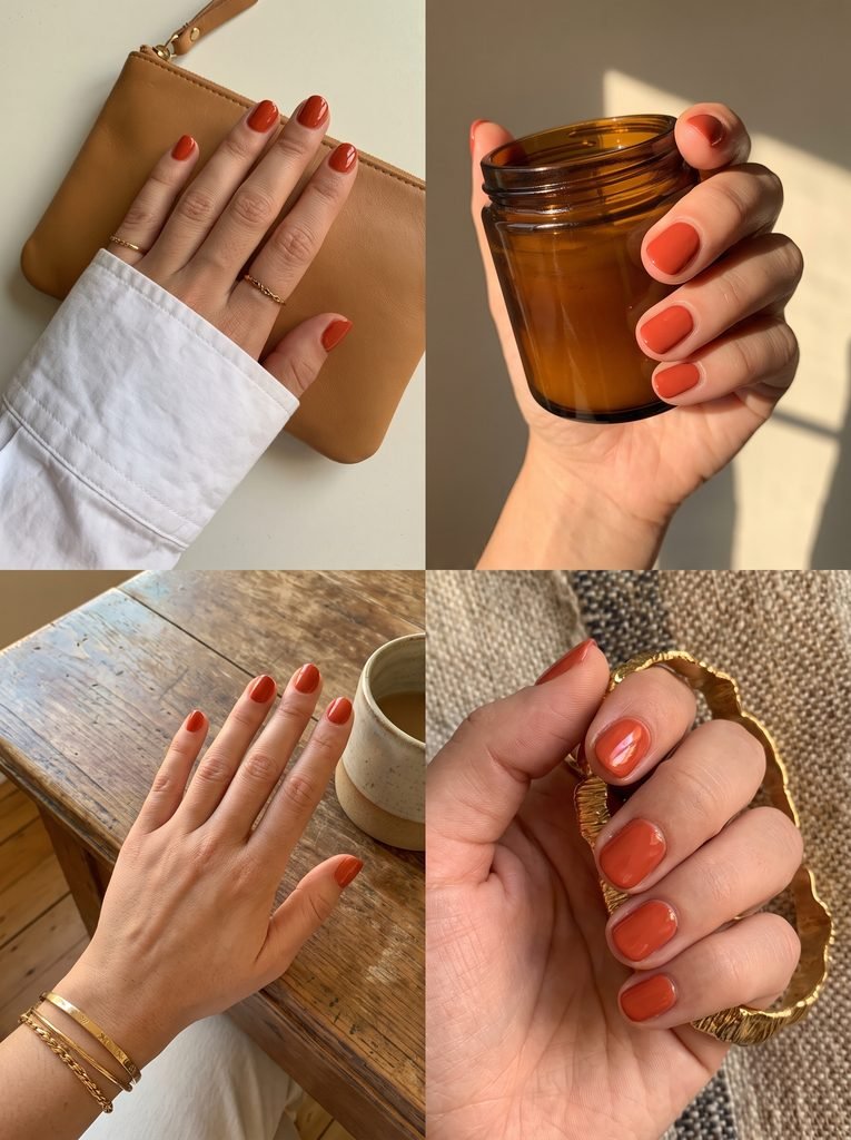 Warm Tomato Red September Nails
